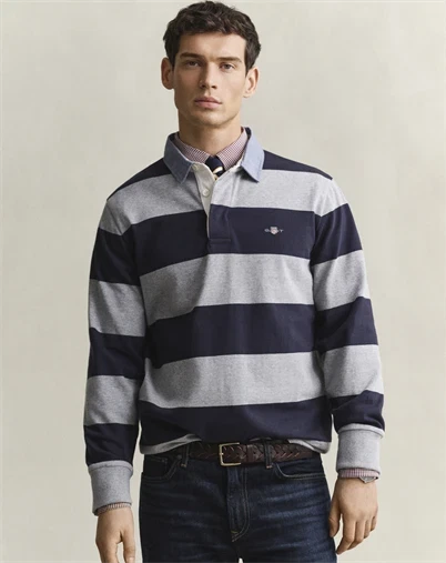 Gant - Classic Heavy Rugger Polo - Grey Melange